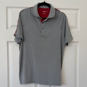 Sunice Men's Grey/Red Golf Polo Size M